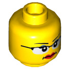 LEGO Yellow Female Head with Glasses (Recessed Solid Stud) (3626 / 16158)