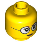 LEGO Yellow Female Head with Glasses (Recessed Solid Stud) (3626 / 19113)