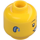 LEGO Yellow Female Head with Open Smile and Hearing Aid (Recessed Solid Stud) (3626 / 69148)