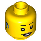 LEGO Jaune Female Diriger avec Open Smile et Hearing Aid (Goujon solide encastré) (3626 / 69148)