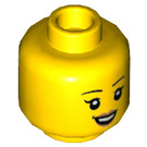 LEGO Jaune Female Minifigure Diriger avec Eyelashes et Smile (Goujon solide encastré) (3626 / 56663)