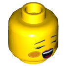 LEGO Geel Female Minifigure Hoofd met Rood Cheeks en Open, Singing Mouth (Verzonken Solid Stud) (3626 / 21342)