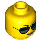 LEGO Yellow Female Police Head with Sunglasses (Recessed Solid Stud) (3626 / 29966)