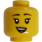 LEGO Gul Kvinna Rymd Fan (Infälld solid knopp) (3626)