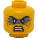 LEGO Yellow Fierce Barbarian Head (Recessed Solid Stud) (3274)