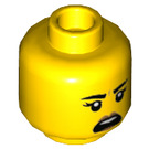 LEGO Gelb Feuerwehrmann Minifigur Kopf (Vertiefte feste Noppen) (3626 / 62456)