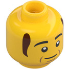 LEGO Amarillo Bombero Bob Minifigura Cabeza (Espiga sólida hueca) (3626 / 74156)