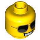 LEGO Yellow Firework Guy Minifigure Head (Recessed Solid Stud) (3626 / 37743)