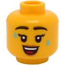 LEGO Yellow Fitness Instructor Head (Recessed Solid Stud) (3274)