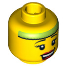 LEGO Yellow Fitness Instructor Head (Recessed Solid Stud) (3626 / 97078)