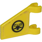 LEGO Yellow Flag 2 x 2 Angled with Shark and Ninjago Logogram 'GARMADON' Sticker without Flared Edge (44676)