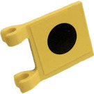 LEGO Geel Vlag 2 x 2 met Zwart Dot Sticker zonder uitlopende rand (2335)