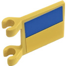 LEGO Yellow Flag 2 x 2 with Blue and Yellow Rectangles Sticker without Flared Edge (2335)