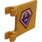 LEGO Jaune Drapeau 2 x 2 avec Coast Garder logo (Deux Sides) Autocollant sans bord évasé (2335)