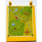 LEGO Yellow Flag 6 x 4 with 2 Connectors with Campsite Map Sticker (2525)