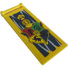 LEGO Geel Vlag 7 x 3 met Staaf Handvat met Hogwarts Emblem  Sticker (30292 / 35252)