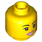 LEGO Yellow Flashback Lucy Minifigure Head (Recessed Solid Stud) (3626)
