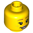 LEGO Yellow Flower Pot Girl Minifigure Head (Recessed Solid Stud) (3626 / 38201)