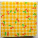 LEGO Yellow Foam Scala Cushion 7 x 7 with Cherries