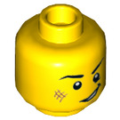 LEGO Yellow Ford 1966 GT40 Driver Minifigure Head (Recessed Solid Stud) (3626 / 29183)