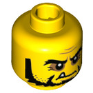 LEGO Yellow Frightening Knight Minifigure Head (Recessed Solid Stud) (3626 / 24678)