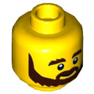 LEGO Yellow Garbage Man Grant Minifigure Head (Recessed Solid Stud) (3626 / 16120)