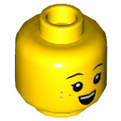 LEGO Geel Girl Minifigure Hoofd (Verzonken Solid Stud) (3626 / 80109)