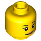 LEGO Gelb Gourmet Chef Minifigure Kopf (Einbau-Vollbolzen) (3626 / 32632)