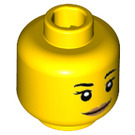 LEGO Yellow Gourmet Chef Minifigure Head (Recessed Solid Stud) (3626 / 32632)