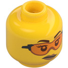 LEGO Gul Gracie Goodhart Hode med Oransje Beskyttelsesbriller (Forsenket solid knott) (3626 / 73665)