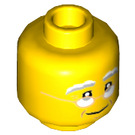 LEGO Amarillo Grandpa Cabeza con Gafas (Espiga sólida hueca) (3626 / 32909)