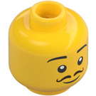 LEGO Gul Grocer Minifigur Huvud (Infälld solid knopp) (3626 / 98336)