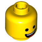 LEGO Yellow Hard Hat Emmet Minifigure Head (Recessed Solid Stud) (3626 / 15893)