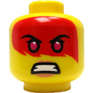 LEGO Gul Harumi Huvud (Infälld solid knopp) (3626 / 68363)