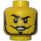 LEGO Yellow Head Dual Sided Black Eyebrows, Moustache and Beard, Raised Right Eyebrow (Recessed Solid Stud) (3626)