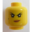 LEGO Geel Hoofd Female Zwart Eyebrows en Beauty Mark (Verzonken Solid Stud) (3626)