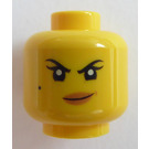 LEGO Gul Hoved Kvinde Sort Eyebrows og Beauty Mark (Forsænket solid knops) (3626)