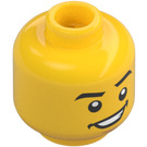 LEGO Gul Hoved Hankøn Sort Eyebrows (Forsænket solid knops) (3626 / 37061)