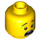 LEGO Yellow Head with Black Eyebrows, Scared / Closed Eyes Crying Face (Recessed Solid Stud) (3626 / 34381)