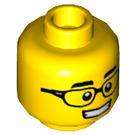 LEGO Jaune Diriger avec Noir Glasses (Goujon solide encastré) (3626 / 49906)