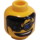 LEGO Amarillo Cabeza con Azul Gafas (Espiga de seguridad) (3626)