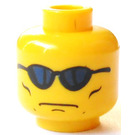 LEGO Geel Hoofd met Blauw Sunglasses (Veiligheids Stud) (3626)