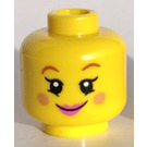 LEGO Yellow Head with Bright Red Cheeks (Recessed Solid Stud) (3626)