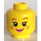 LEGO Jaune Diriger avec Bright rouge Cheeks (Goujon solide encastré) (3626)
