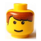 LEGO Gelb Kopf mit Braun Haar (Sicherheitsnoppe) (3626)