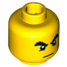 LEGO Yellow Head with Bushy Eyebrows, grim (Safety Stud) (15009 / 93619)