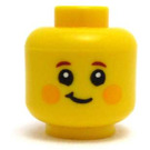 LEGO Geel Hoofd met Child Gezicht met Bright Light Oranje Cheeks (Verzonken Solid Stud) (3626)