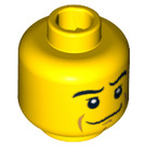 LEGO Gelb Kopf mit Crooked Smile, Schwarz Eyebrows, Weiß Pupils, Chin Dimple (Sicherheitsbolzen) (15031 / 93583)