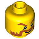 LEGO Yellow Head with Dark Orange Beard and bushy Eyebrows (Recessed Solid Stud) (13466 / 74305)