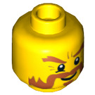 LEGO Yellow Head with Dark Orange Beard and bushy Eyebrows (Recessed Solid Stud) (3626)